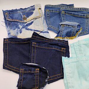 10 piece denim packet lot - salvaged